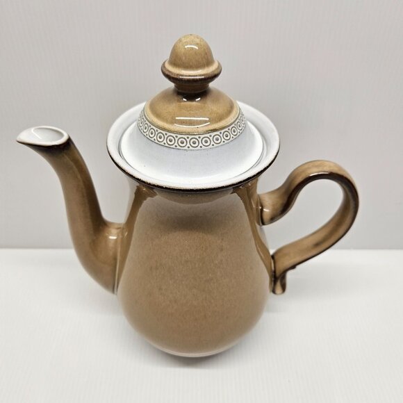 Denby Langley Seville Brown Stoneware Coffee Pot With Lid England - Picture 4 of 8
